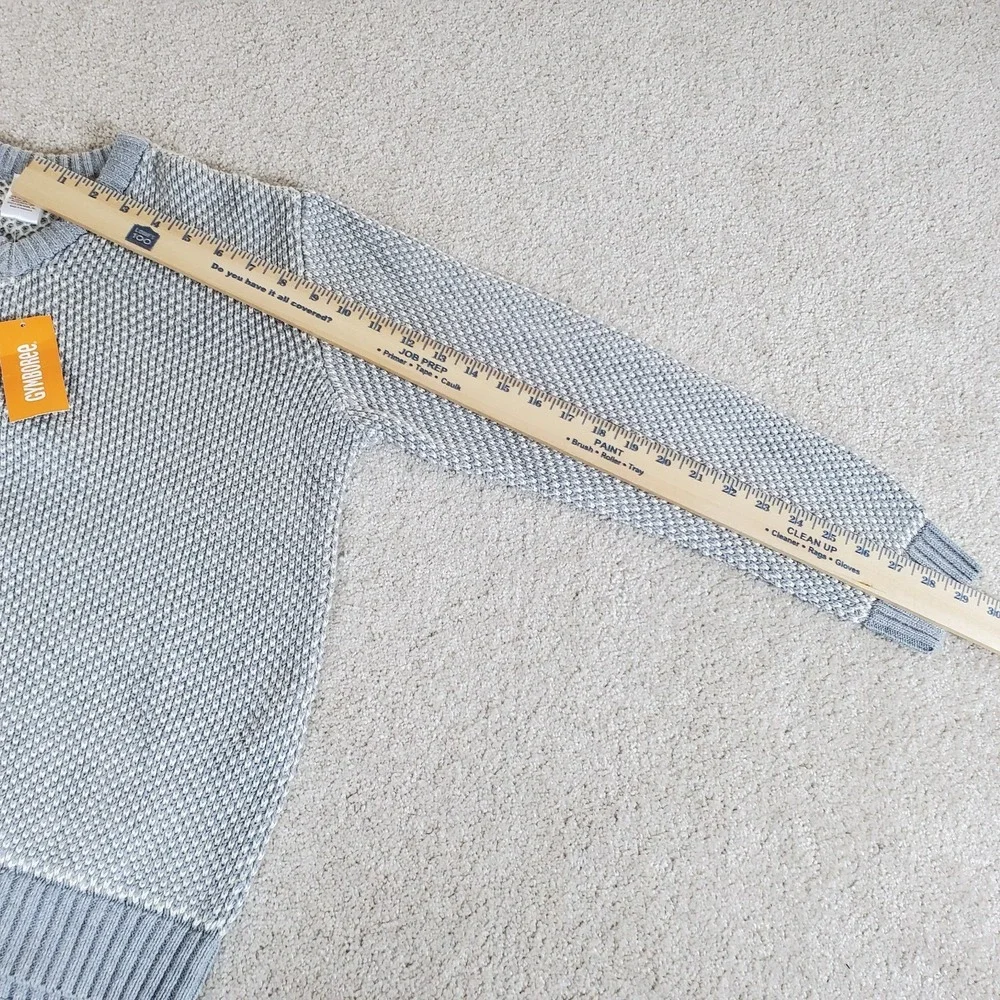 Gymboree Youth Boy's‎ Sweater SZ L 10-12 Gray & White V-neck Long Sleeve NWTG